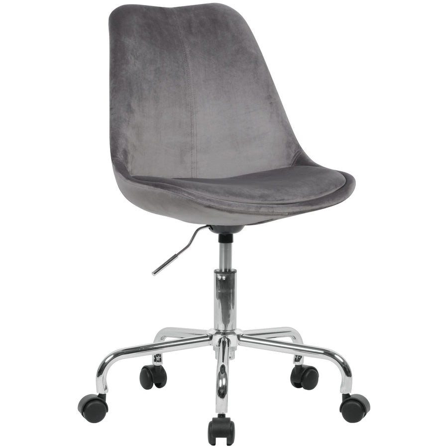 Schalenstuhl MESCHIO für Homeoffice_ 360° Drehfunktion_ max. 110 kg Belastung_ in verschiedenen Farben - KADIMA DESIGN_Farbe_ Grau_ Material_ Samt_ Größe_ 65x65x94 cm_#sku_BARSPM1.420#