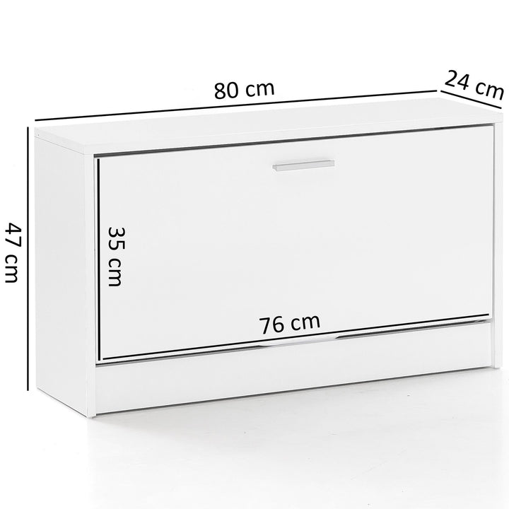 Holz Schuhkipper Bank_ Kippfächer_ verstellbarer Einlegeboden_ Melaminharzbeschichtung - KADIMA DESIGN_Farbe_ Weiß_ Größe_ 80x24x47 cm_