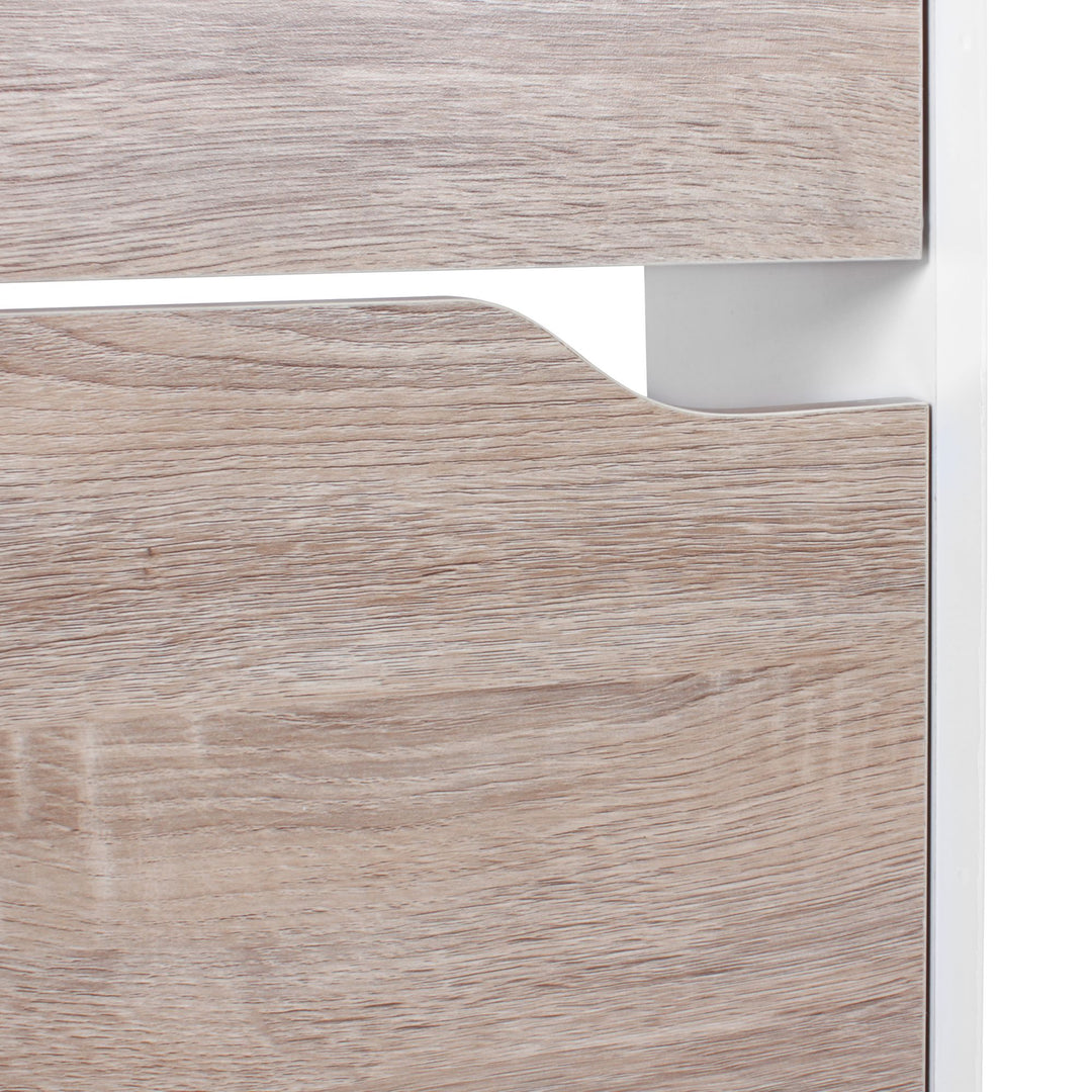 Schuhschrank 4 Fächer - 24 Paar Schuhe_ Weiß und Sonoma Eiche_ Robuste Spanplatte_ KADIMA DESIGN_Größe_ 60x24x150 cm_