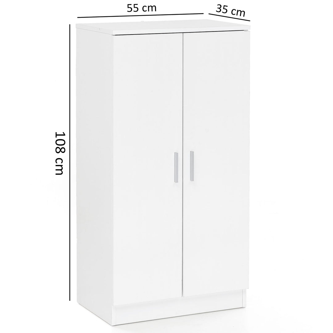 Moderner Schuhschrank für 14 Paar_ kratzfeste Oberfläche_ 2 Türen_ 2 Schubladen - KADIMA DESIGN_Größe_ 55x35x108 cm_