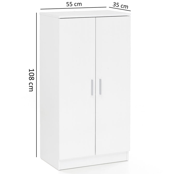 Moderner Schuhschrank für 14 Paar_ kratzfeste Oberfläche_ 2 Türen_ 2 Schubladen - KADIMA DESIGN_Größe_ 55x35x108 cm_