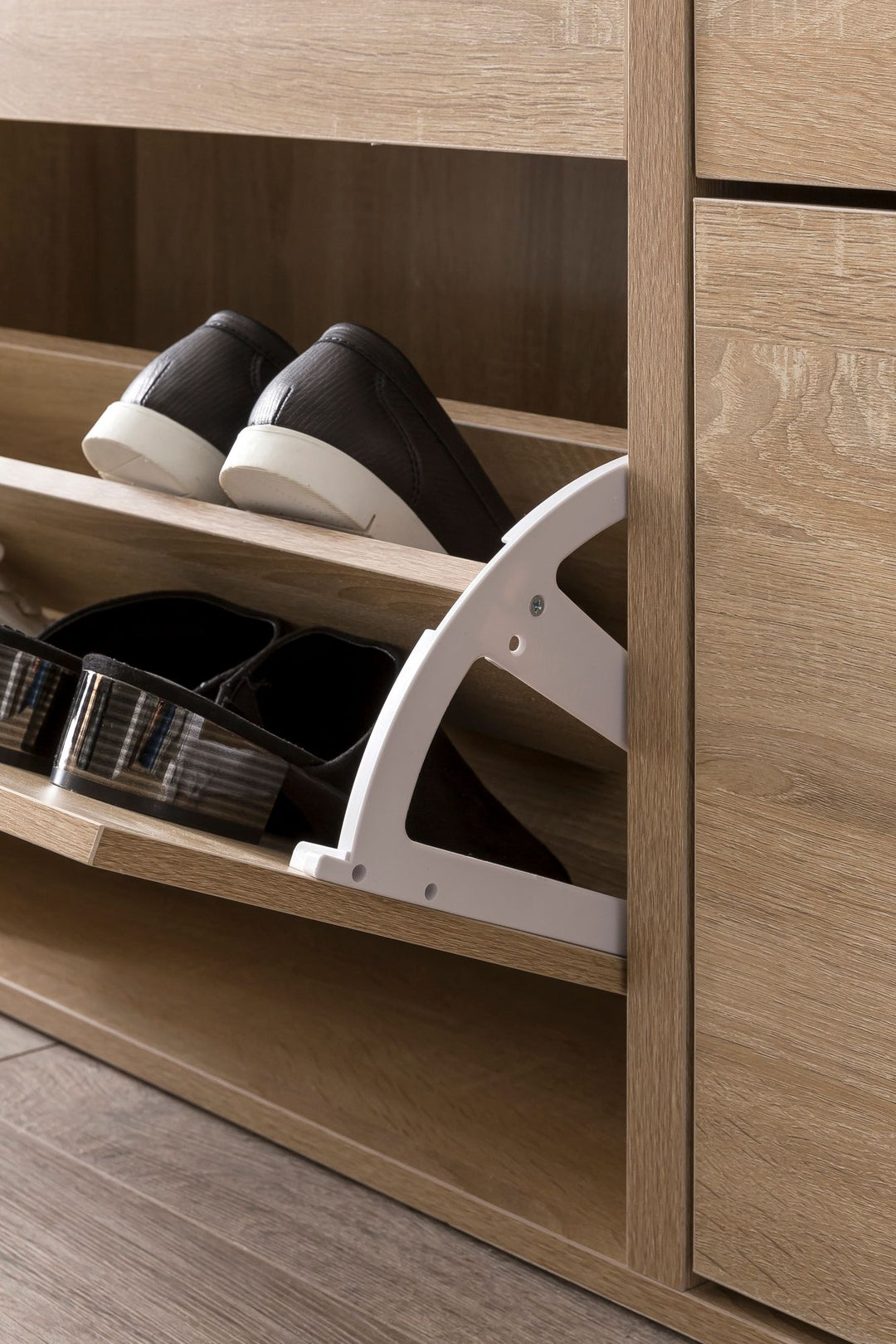 KADIMA DESIGN Schuhschrank NIDDA Holz - Moderner Schuhschrank mit viel Stauraum und Regalfläche_Beige_#sku_BARWL5.828#