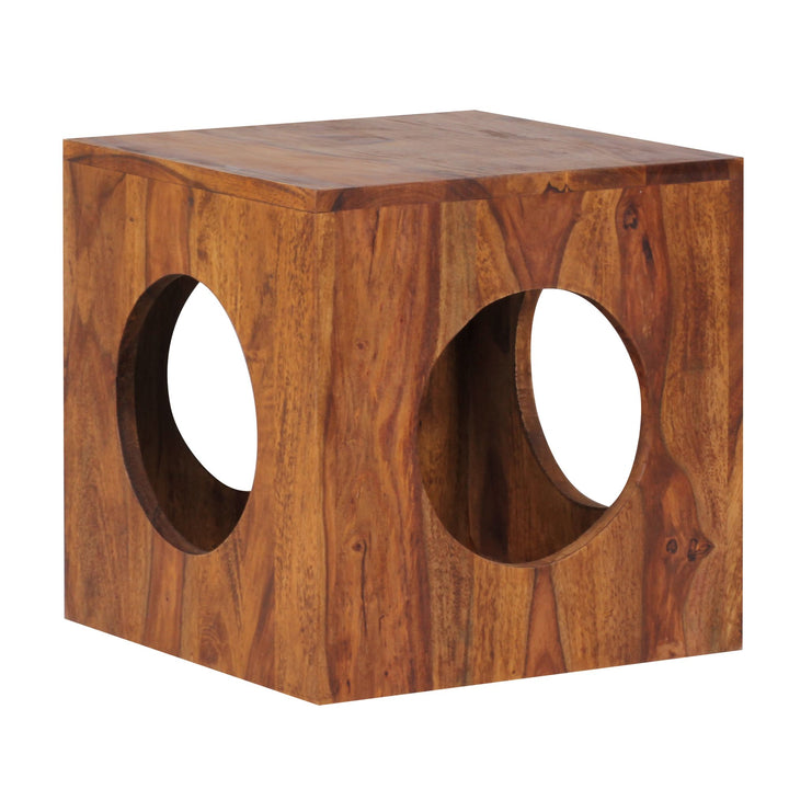 Quadratischer Beistelltisch aus Sheesham-Holz mit Cube-Design_ vielseitige Platzierung_ Stauraummöglichkeiten_ handgefertigt - KADIMA DESIGN_Größe_ 35x35x35 cm_#sku_BARWL1.560#