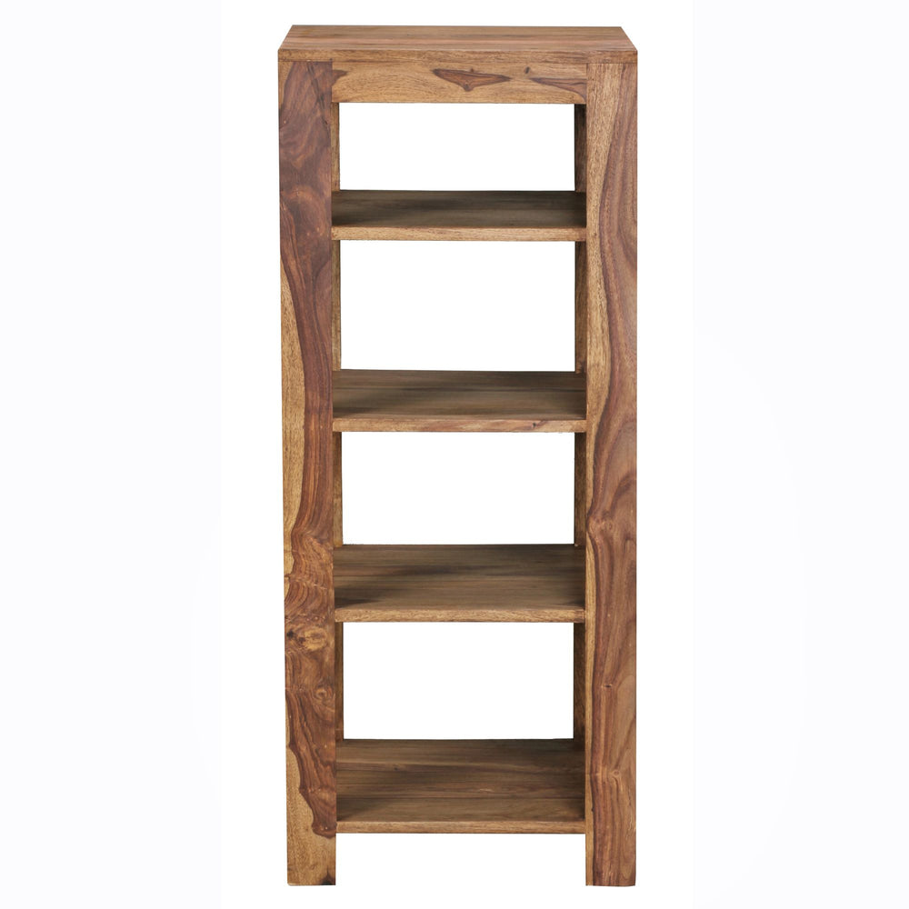Massivholz Bücherregal_ Mehrzweck-Stauraum_ Sheesham_ 3-4 Böden_ handgefertigt_ pflegeleicht - KADIMA DESIGN_Größe_ 44x44x105 cm_