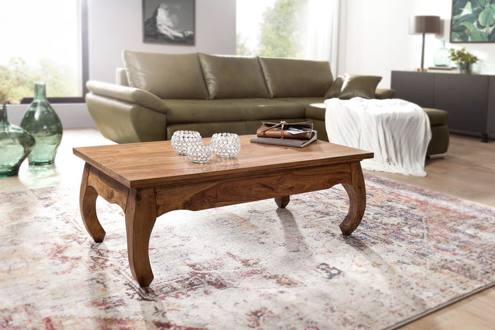 Couchtisch KANADA_ Opium-Form_ Massivholz_ Akazienholz_ handgefertigt_ pflegeleicht - KADIMA DESIGN_Farbe_ Braun_ Größe_ 110x60x40 cm_