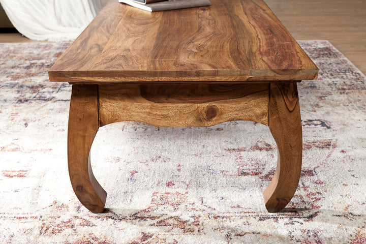 Couchtisch KANADA_ Opium-Form_ Massivholz_ Akazienholz_ handgefertigt_ pflegeleicht - KADIMA DESIGN_Farbe_ Braun_ Größe_ 110x60x40 cm_