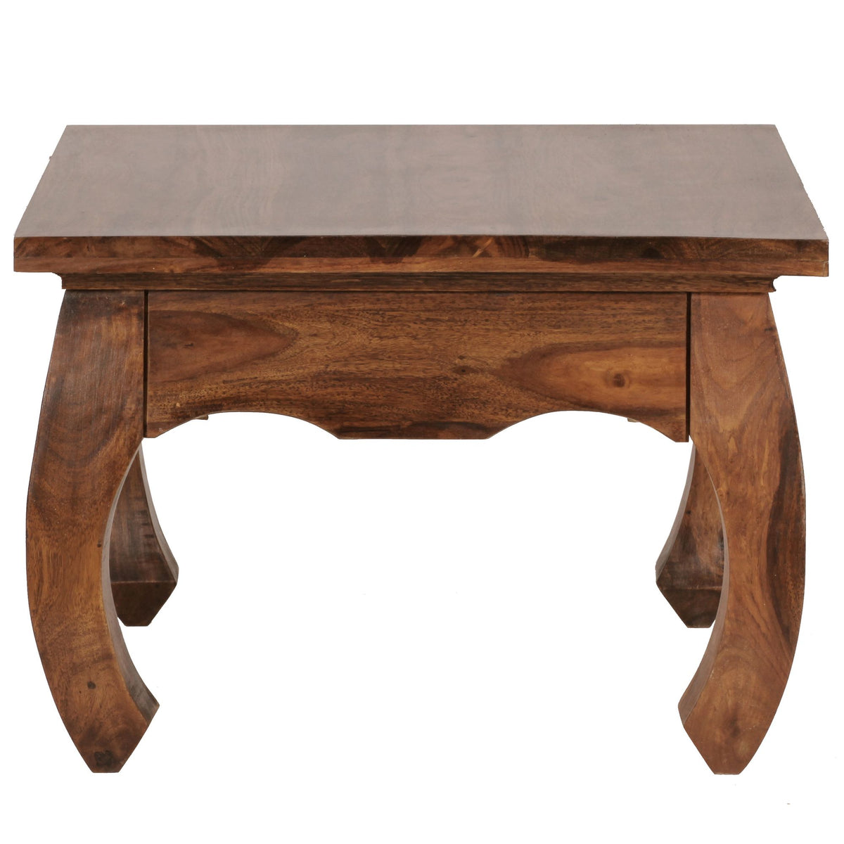 Sheesham Couchtisch Kanada im Landhausstil_ 60x60 cm_ handgefertigt_ elegante Opium-Form_ pflegeleicht und robust - KADIMA DESIGN_Größe_ 60x60x40 cm_