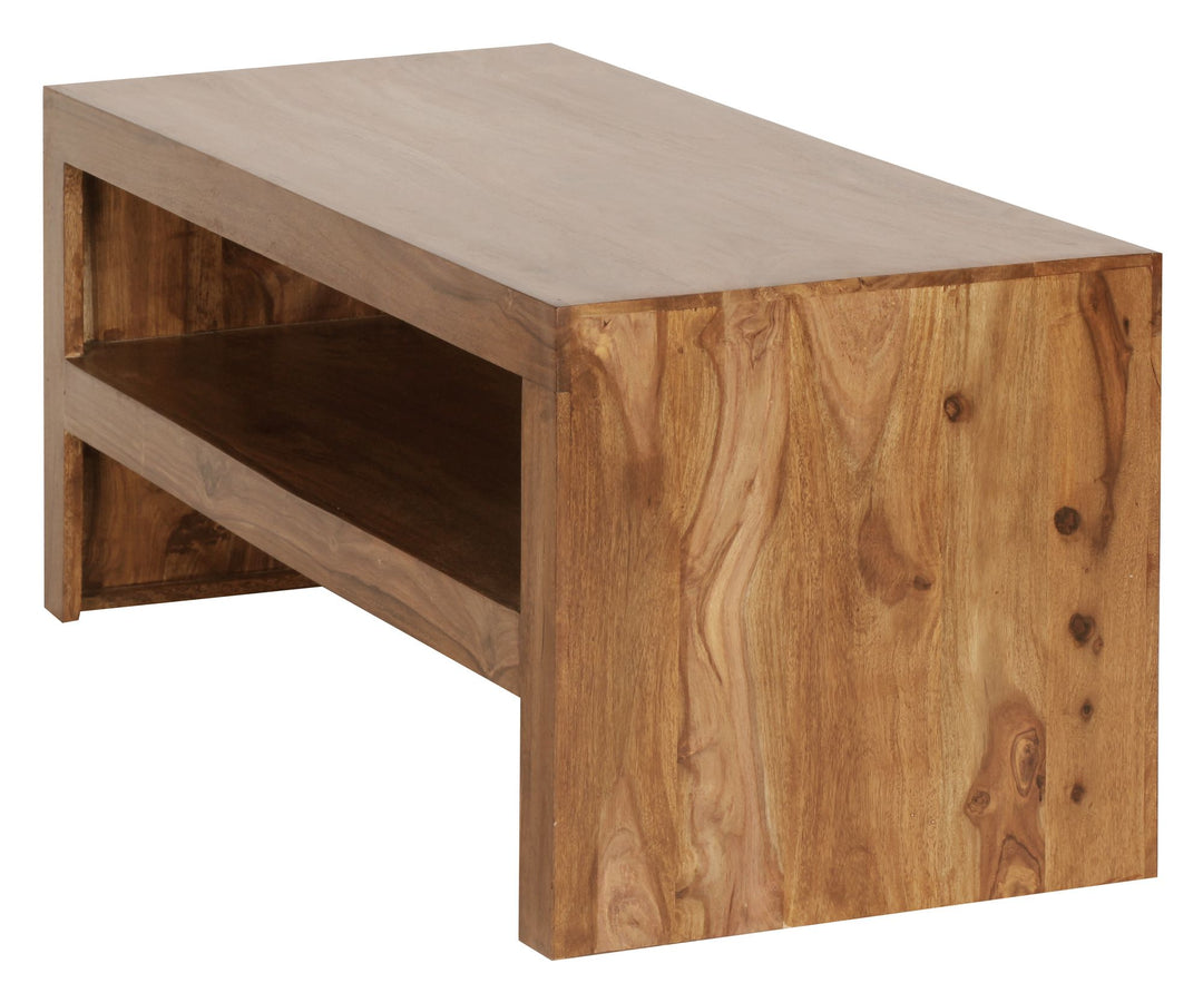 Sheesham Massiv Couchtisch_ Modern_ orientalisches Flair_ 110x45x45 cm_ Handgefertigt - KADIMA DESIGN_Größe_ 110x45x45 cm_
