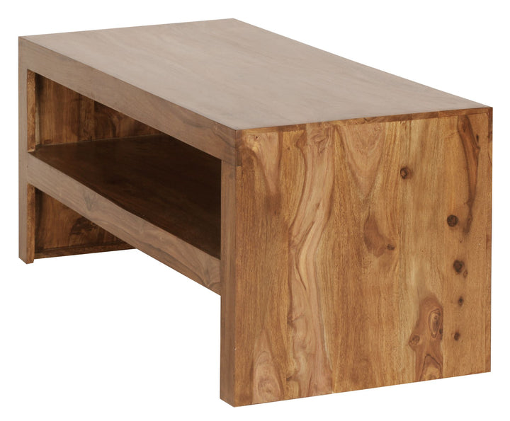 Sheesham Massiv Couchtisch_ Modern_ orientalisches Flair_ 110x45x45 cm_ Handgefertigt - KADIMA DESIGN_Größe_ 110x45x45 cm_