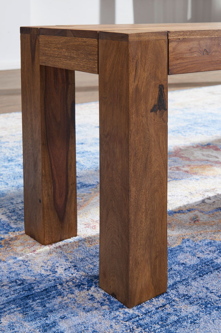 Sitzbank Landhaus-Stil_ Massivholz_ Akazie/Sheesham_ 160/180x45 cm_ 200/250 kg Belastung_ handgefertigt - KADIMA DESIGN_Farbe_ Braun_ Größe_ 120x35x45 cm_