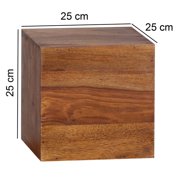 Set aus 4 Sheesham Massivholz Wandregalen_ Cubes Design_ für individuelle Raumgestaltung_ handgefertigt_ verschiedene Größen - KADIMA DESIGN_Größe_ 25x25x25 cm_#sku_BARWL1.531#
