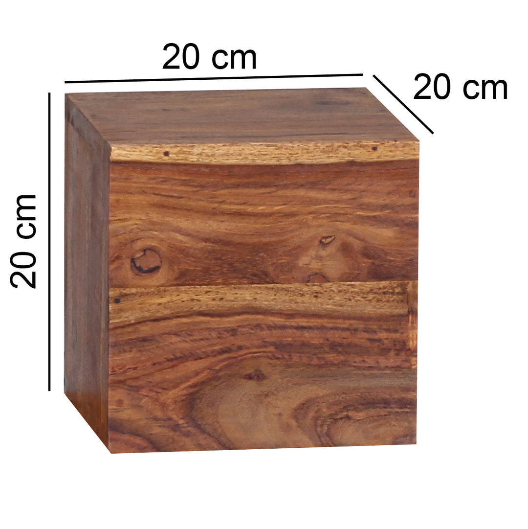 Set aus 4 Sheesham Massivholz Wandregalen_ Cubes Design_ für individuelle Raumgestaltung_ handgefertigt_ verschiedene Größen - KADIMA DESIGN_Größe_ 25x25x25 cm_#sku_BARWL1.531#