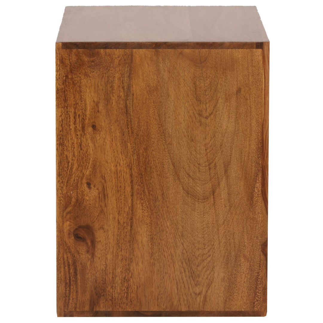 Sheesham Holz Standregal/Beistelltisch_ Geradlinig_ Handgefertigt_ 44x44x33 cm - KADIMA DESIGN_Größe_ 44x33x44 cm_
