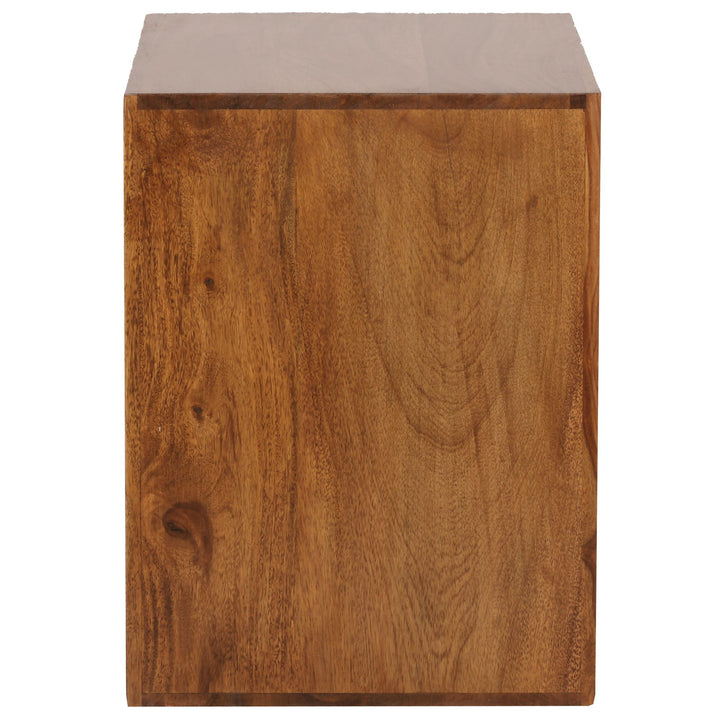 Sheesham Holz Standregal/Beistelltisch_ Geradlinig_ Handgefertigt_ 44x44x33 cm - KADIMA DESIGN_Größe_ 44x33x44 cm_