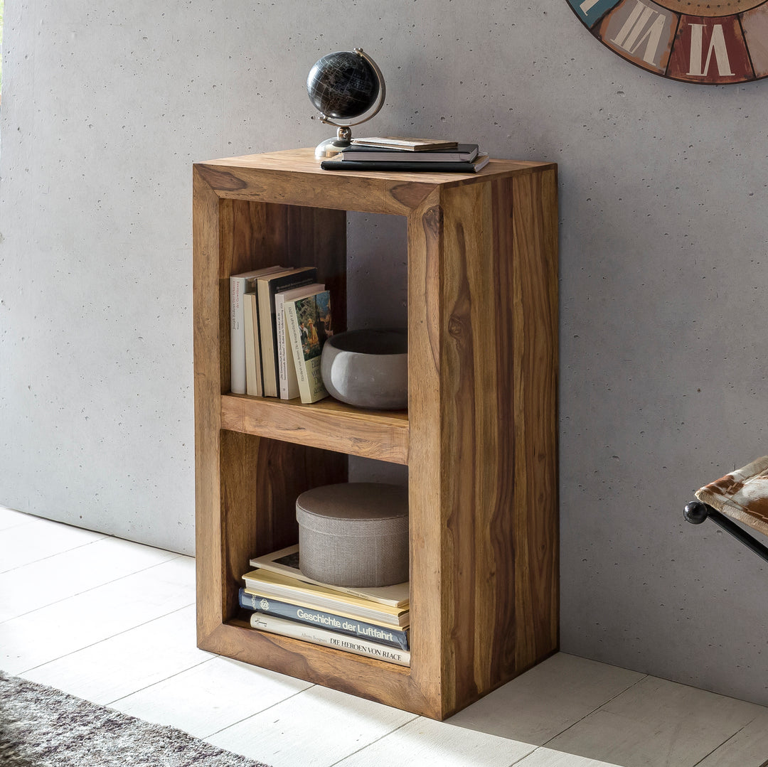 Rustikales Standregal_ Massivholz_ Akazie/Sheesham_ vielseitig nutzbar_ handgefertigt_ einfache Pflege - KADIMA DESIGN_Farbe_ Braun_ Größe_ 50x35x88 cm_