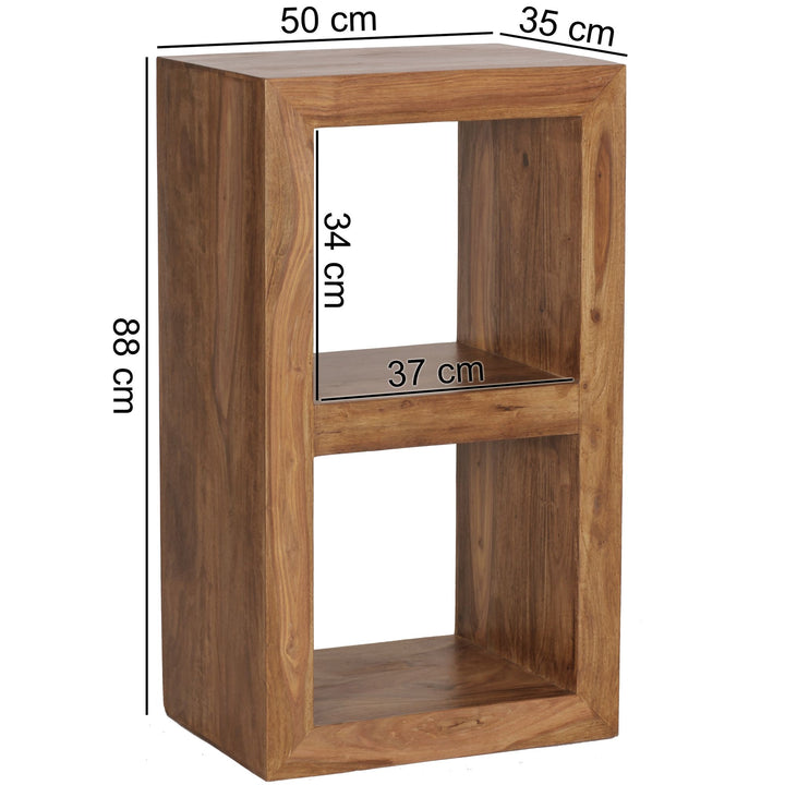 KADIMA DESIGN Rustikales Standregal aus massivem Holz für Wohnzimmer und Flur - Handgefertigtes Unikat_Braun_#sku_BARWL1.203#