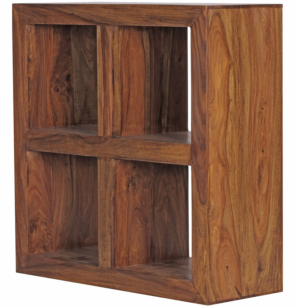 Sheesham Standregal  Massivholz  einzigartige Maserung  4 Fächer  82x82x34 cm - KADIMA DESIGN Größe  82x34x82 cm