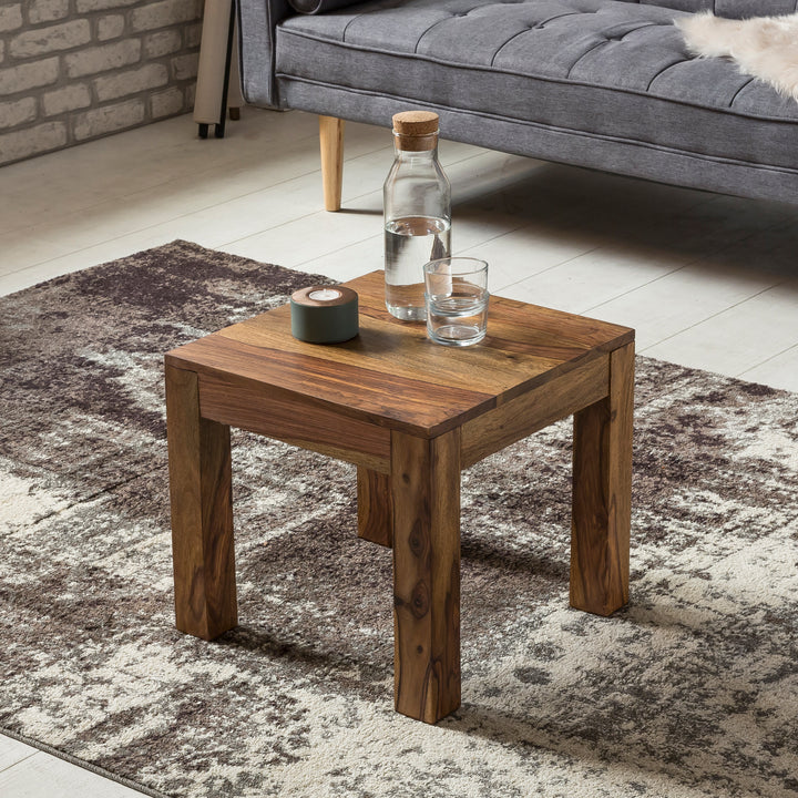 Massivholz-Tisch NAKO_ Handgefertigt_ 45x40x45 cm_ Sheeshamholz_ 50kg Belastbarkeit - KADIMA DESIGN_Farbe_ Braun_ Größe_ 45x45x40 cm_#sku_BARWL1.204#