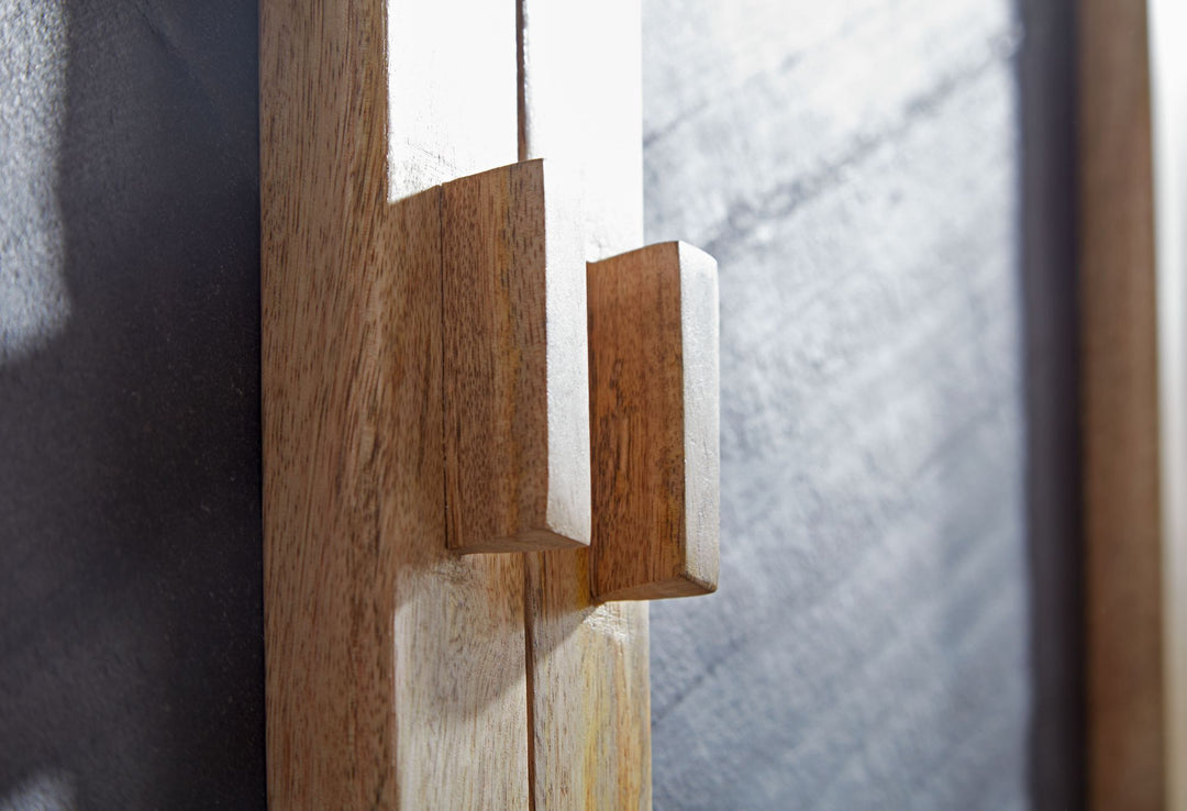 Sideboard_ Mangoholz_ Stauraum_ anthrazitfarbene Türfronten_ 80x75x35 cm - KADIMA DESIGN_Größe_ 80x35x75 cm_