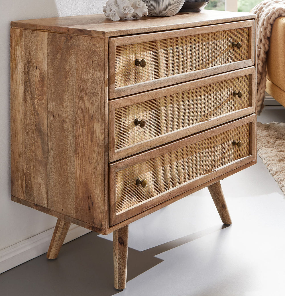 Massives Mango Holz Sideboard_ Stilvoll &amp; Funktional_ Robustes und Elegantes Design - KADIMA DESIGN_Größe_ 80x40x75 cm_