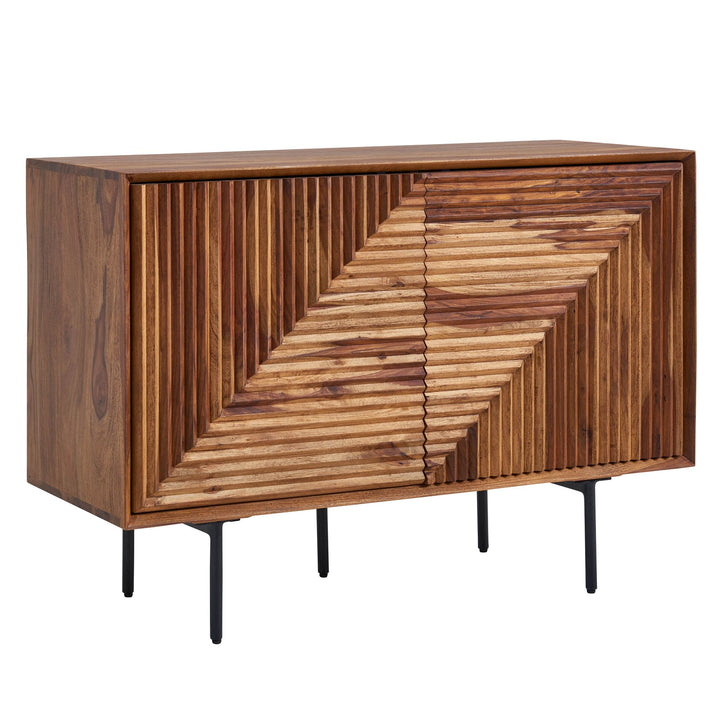 "Harmony" 3D-Sideboard mit Metalldetails und viel Stauraum_ Elegantes Wood-Design - KADIMA DESIGN_Größe_ 100x40x71 cm_#sku_BARWL6.560#