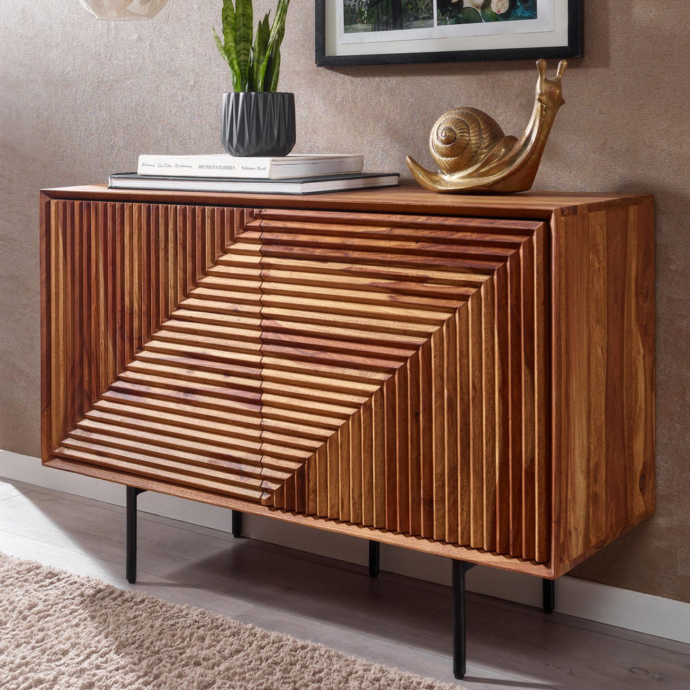 &quot;Harmony&quot; 3D-Sideboard mit Metalldetails und viel Stauraum_ Elegantes Wood-Design - KADIMA DESIGN_Größe_ 100x40x71 cm_