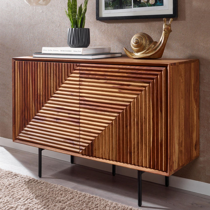&amp;quot;Harmony&amp;quot; 3D-Sideboard mit Metalldetails und viel Stauraum_ Elegantes Wood-Design - KADIMA DESIGN_Größe_ 100x40x71 cm_