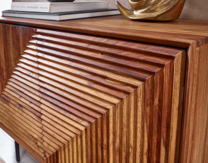 &amp;quot;Harmony&amp;quot; 3D-Sideboard mit Metalldetails und viel Stauraum_ Elegantes Wood-Design - KADIMA DESIGN_Größe_ 100x40x71 cm_