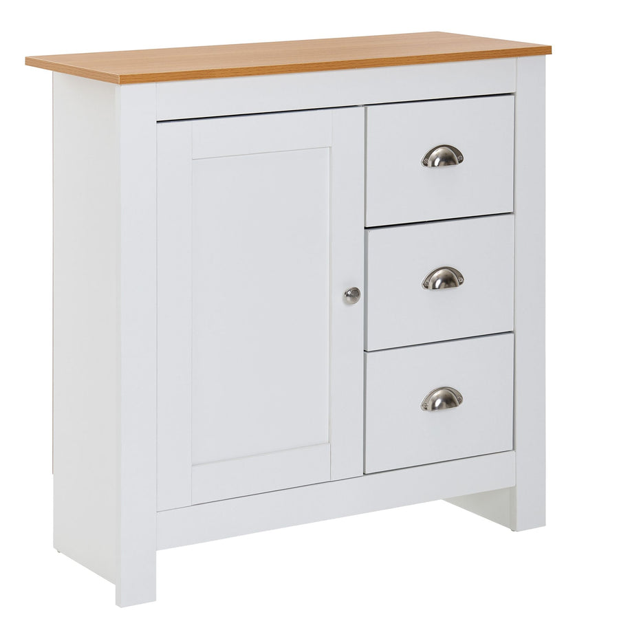 KADIMA DESIGN Moderne Schubladenkommode mit Eiche-Finish und reichlich Stauraum - Stilvolles Möbelstück für jeden Raum_Weiß_#sku_BARWL6.384#