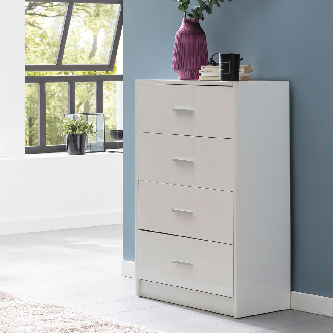 Hochglanz Sideboard_ 4 Schubladen_ modern_ zeitlos_ vielseitig einsetzbar - KADIMA DESIGN_Größe_ 60x30x90 cm_#sku_BARWL5.864#