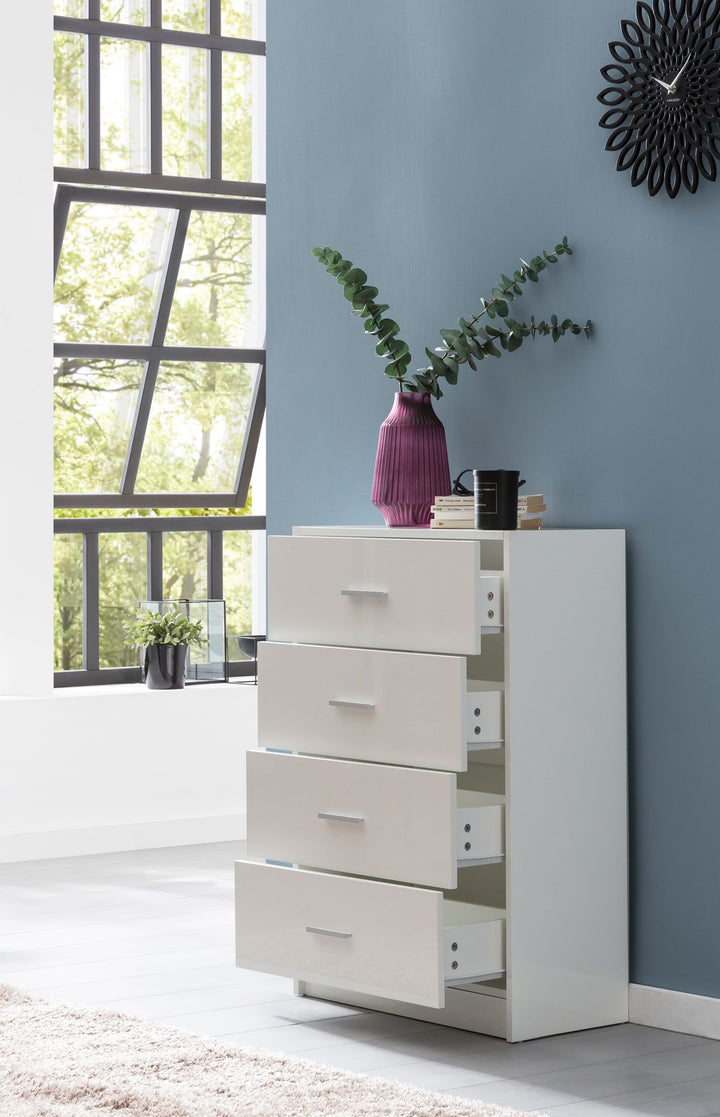 Hochglanz Sideboard_ 4 Schubladen_ modern_ zeitlos_ vielseitig einsetzbar - KADIMA DESIGN_Größe_ 60x30x90 cm_#sku_BARWL5.864#