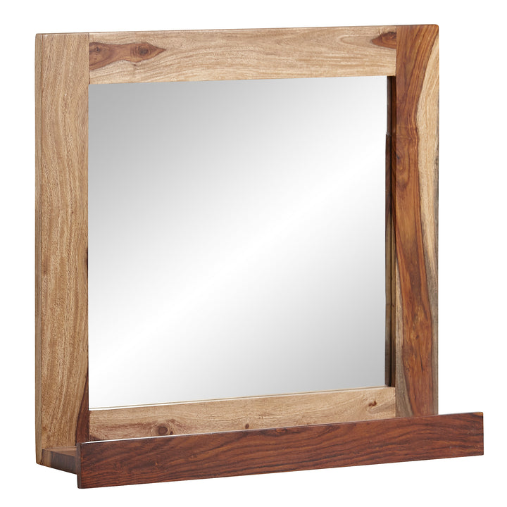 KADIMA DESIGN Wandspiegel aus massivem Sheeshamholz für stilvolles Badezimmerdesign - Handgefertigt_ robust & chic_Braun_#sku_BARWL6.649#