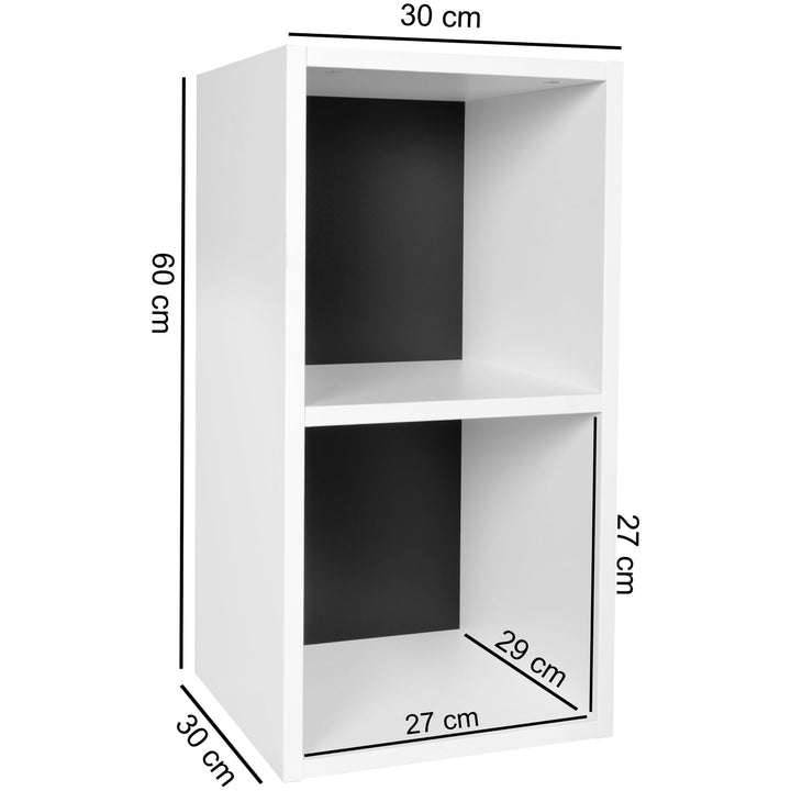 Standregal CERVINO_ 2 Regalfächer_ Sonoma Farbton_ 30x60x30 cm_ Melaminharzbeschichtung - KADIMA DESIGN_Farbe_ Schwarz_ Größe_ 30x30x60 cm_