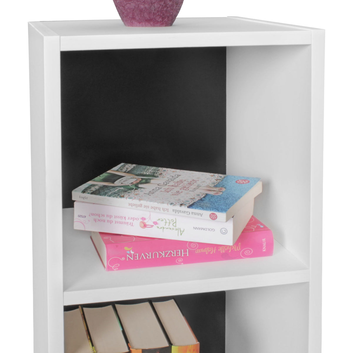 Standregal CERVINO_ 2 Regalfächer_ Sonoma Farbton_ 30x60x30 cm_ Melaminharzbeschichtung - KADIMA DESIGN_Farbe_ Schwarz_ Größe_ 30x30x60 cm_