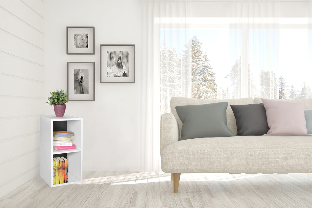Standregal CERVINO_ 2 Regalfächer_ Sonoma Farbton_ 30x60x30 cm_ Melaminharzbeschichtung - KADIMA DESIGN_Farbe_ Schwarz_ Größe_ 30x30x60 cm_