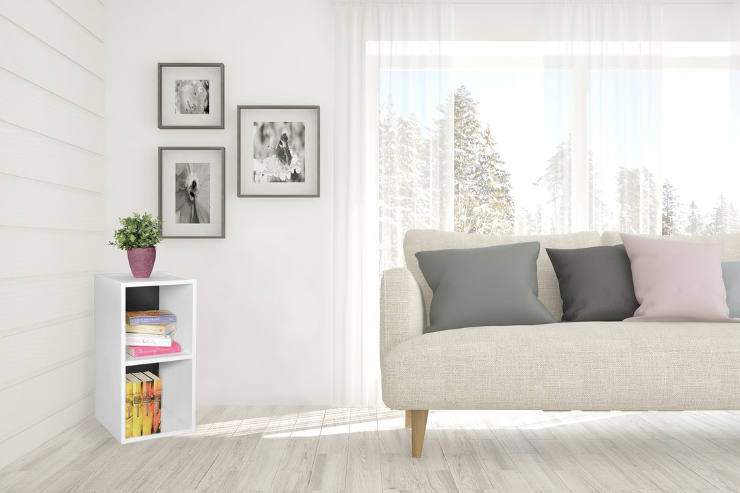 Standregal CERVINO_ 2 Regalfächer_ Sonoma Farbton_ 30x60x30 cm_ Melaminharzbeschichtung - KADIMA DESIGN_Farbe_ Schwarz_ Größe_ 30x30x60 cm_
