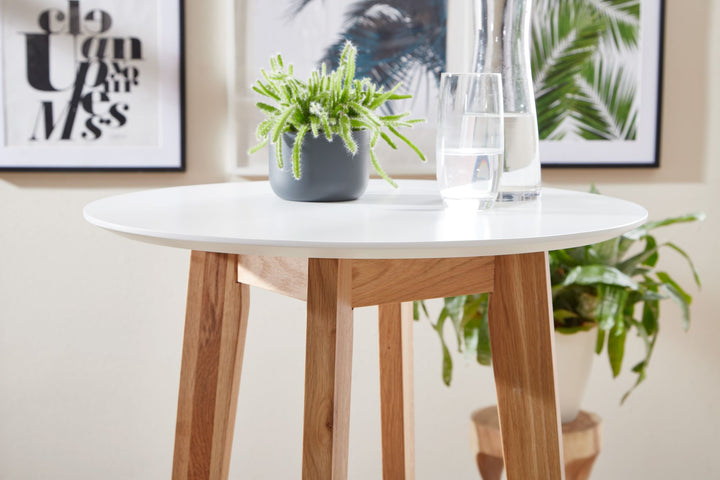 KADIMA DESIGN Skandinavischer Bartisch aus Massivem Eichenholz - Modernes Möbelstück mit Großer Tischplatte_Weiß_#sku_BARWL6.094#