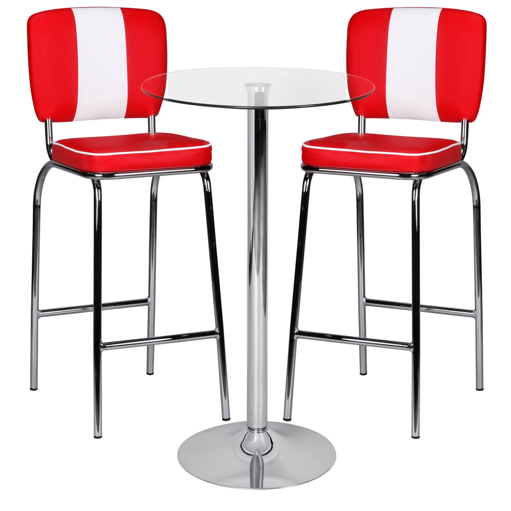 Glastisch mit 360° Drehfunktion_ Sicherheitsglas_ Trompetenfuß_ Chrom_ 60 cm Durchmesser - KADIMA DESIGN_Größe_ 60x60x105 cm_