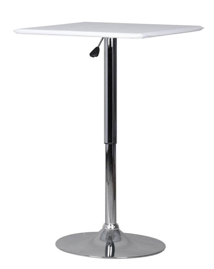 KADIMA DESIGN Stehtisch - Moderne höhenverstellbare Tischplatte in Leder Optik_ vielseitig einsetzbar für Bartisch oder Bistrotisch._Weiß_#sku_BARSPM3.053#