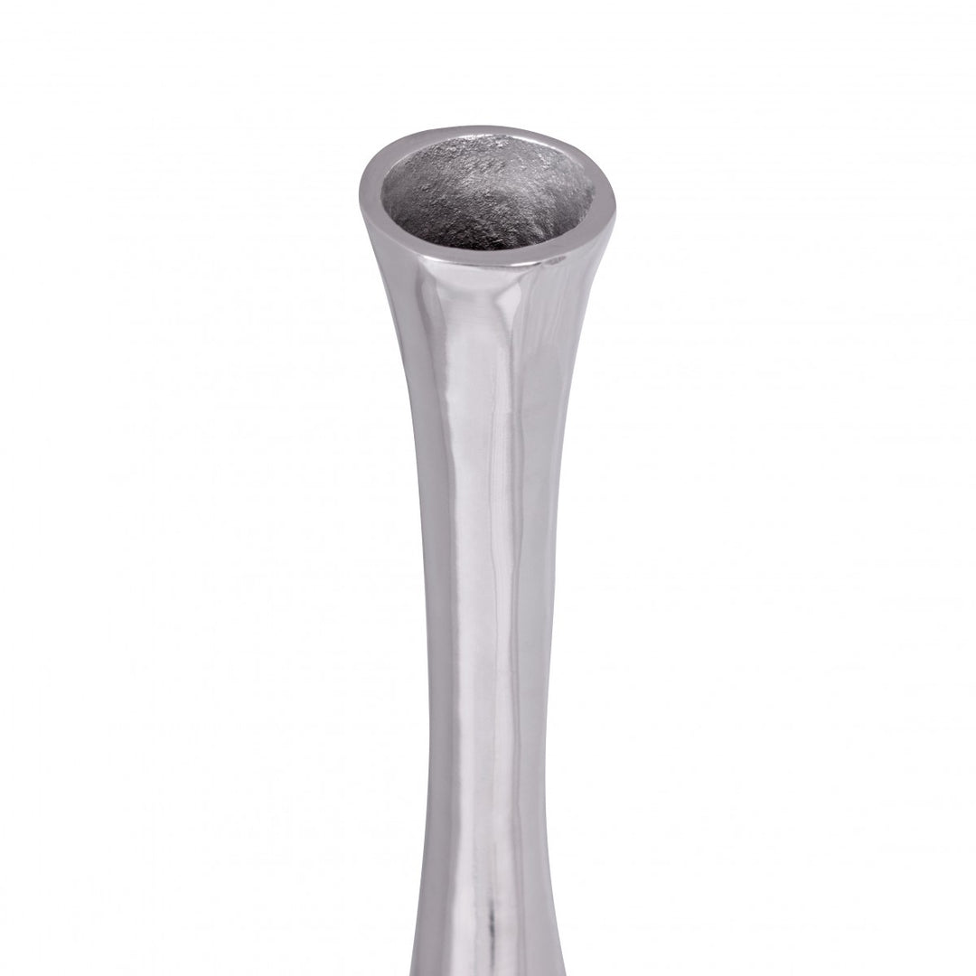 Große moderne Aluminium Blumenvase in Silber_ 75 cm hoch_ stilvoll - KADIMA DESIGN_Größe_ 12x12x75 cm_