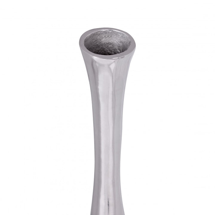 Große moderne Aluminium Blumenvase in Silber_ 75 cm hoch_ stilvoll - KADIMA DESIGN_Größe_ 12x12x75 cm_