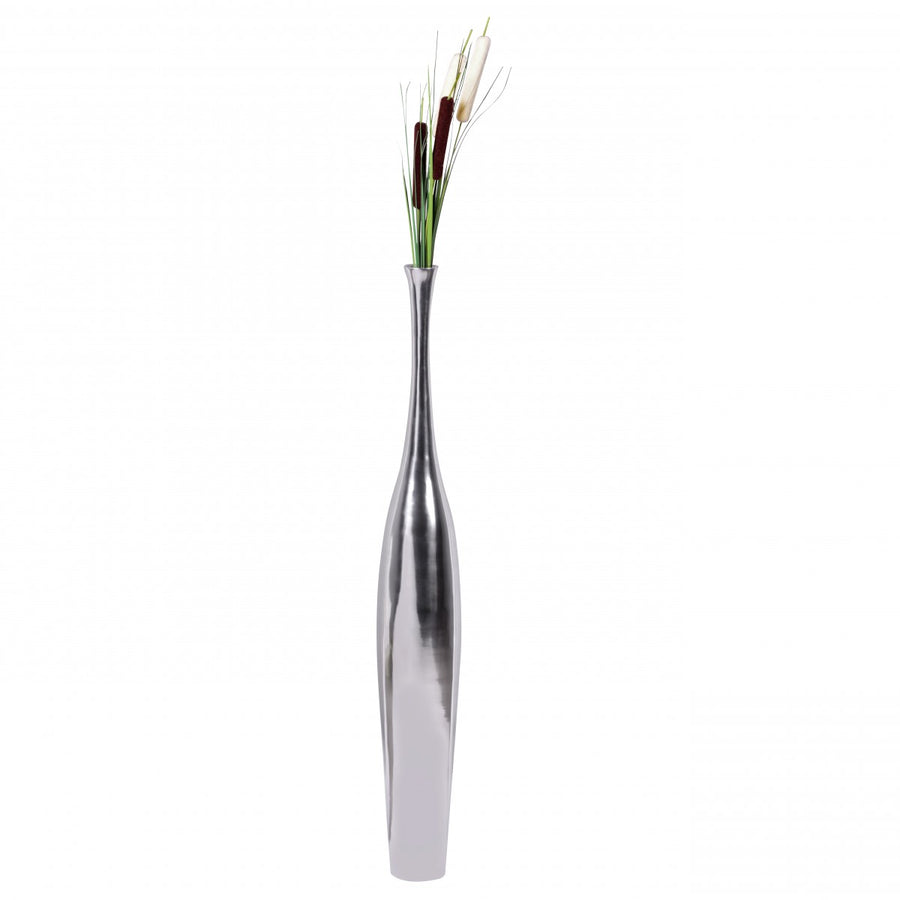 KADIMA DESIGN Elegante Aluminium Blumenvase in Silber für stilvolle Einrichtungen_Silber_#sku_BARWL1.918#