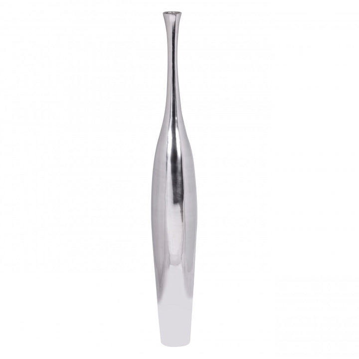 Elegante Aluminium Blumenvase - 100 cm_ Silber_ Zeitloses Design_ Handgefertigt_ KADIMA DESIGN_Größe_ 13x13x100 cm_