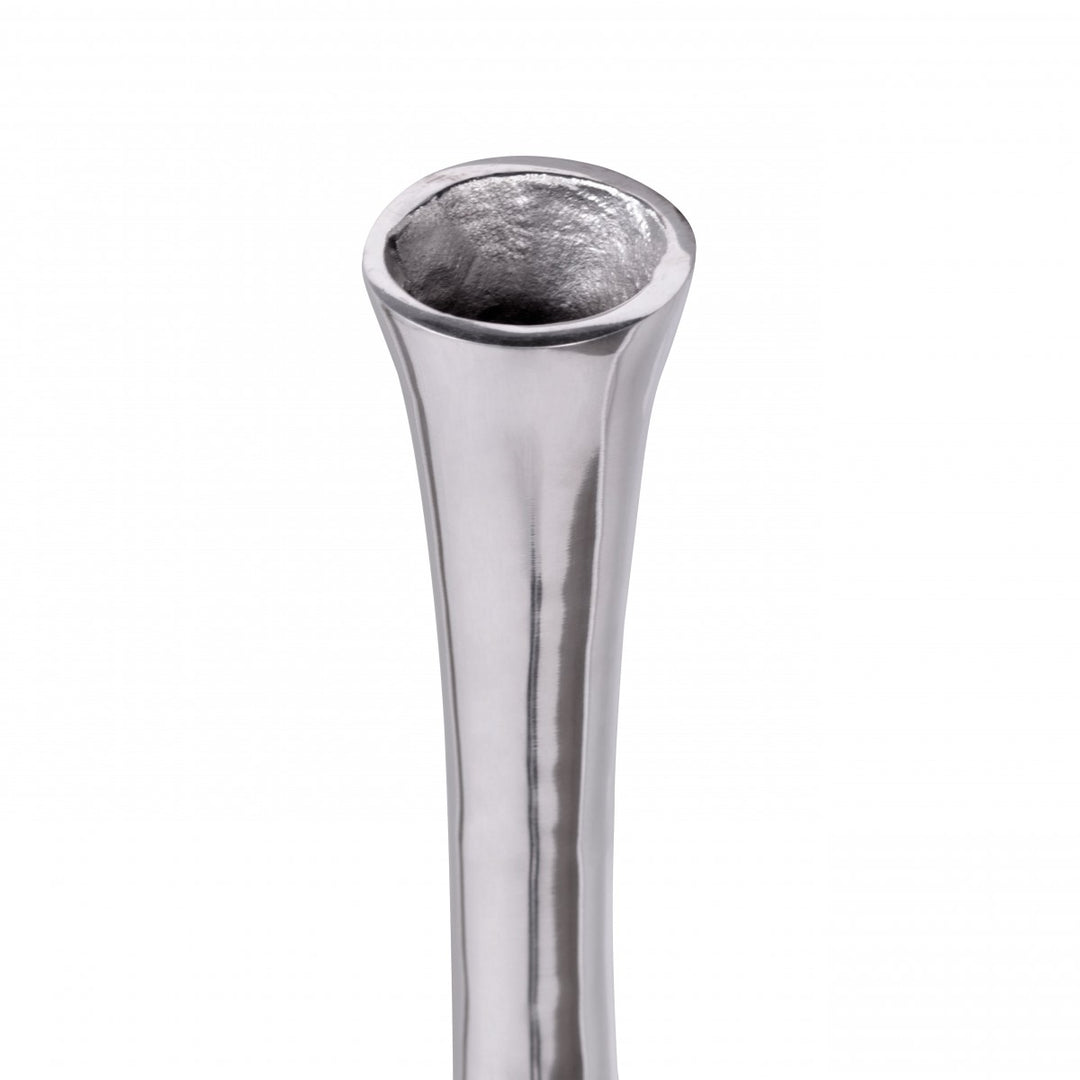 Elegante Aluminium Blumenvase - 100 cm_ Silber_ Zeitloses Design_ Handgefertigt_ KADIMA DESIGN_Größe_ 13x13x100 cm_