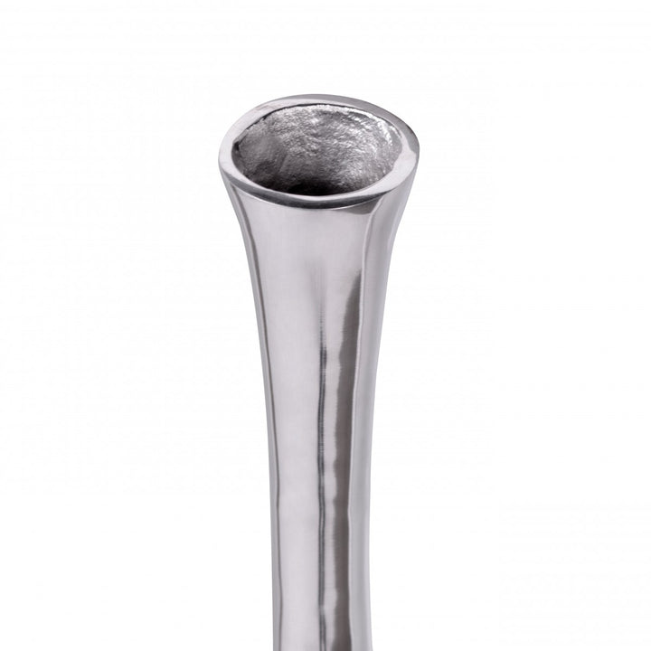 Elegante Aluminium Blumenvase - 100 cm_ Silber_ Zeitloses Design_ Handgefertigt_ KADIMA DESIGN_Größe_ 13x13x100 cm_