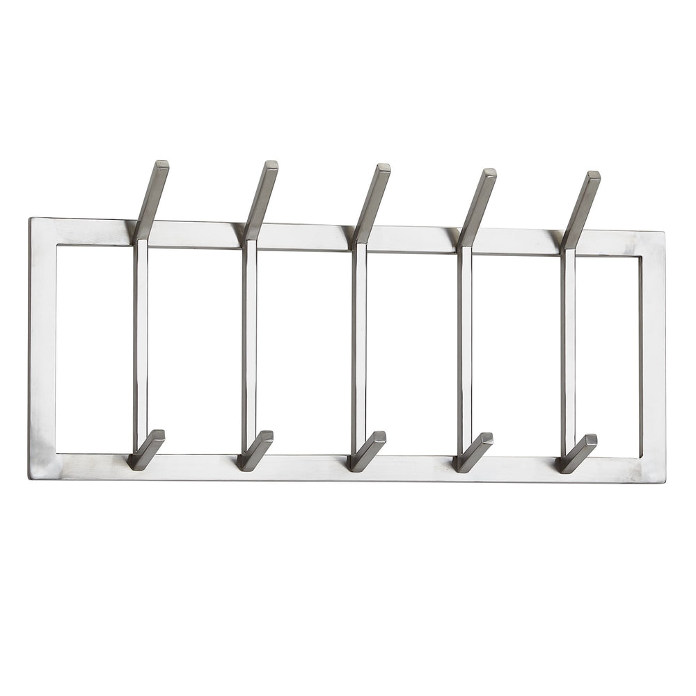 Wandgarderobe aus Metall_ Elegante Kleiderhakenleiste mit 10 Haken für Jacken_ Mäntel und Accessoires - KADIMA DESIGN_Größe_ 65x10x30 cm_