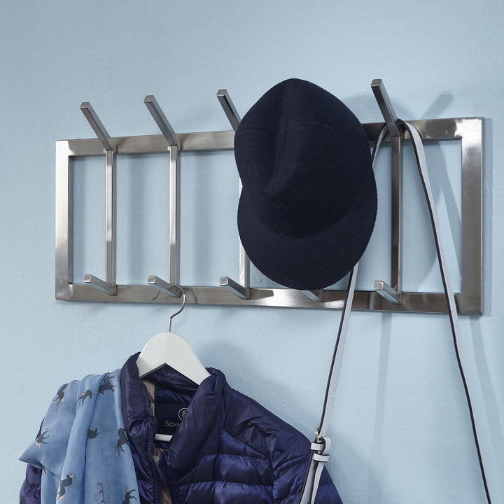 Wandgarderobe aus Metall_ Elegante Kleiderhakenleiste mit 10 Haken für Jacken_ Mäntel und Accessoires - KADIMA DESIGN_Größe_ 65x10x30 cm_#sku_BARWL6.443#
