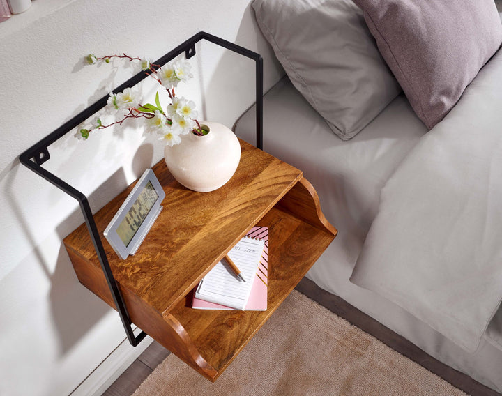 Wandkonsole_ Mango-Holz_ Industrial-Stil_ 44x45x35cm_ Boxspringbetten - KADIMA DESIGN_Größe_ 44x35x45 cm_