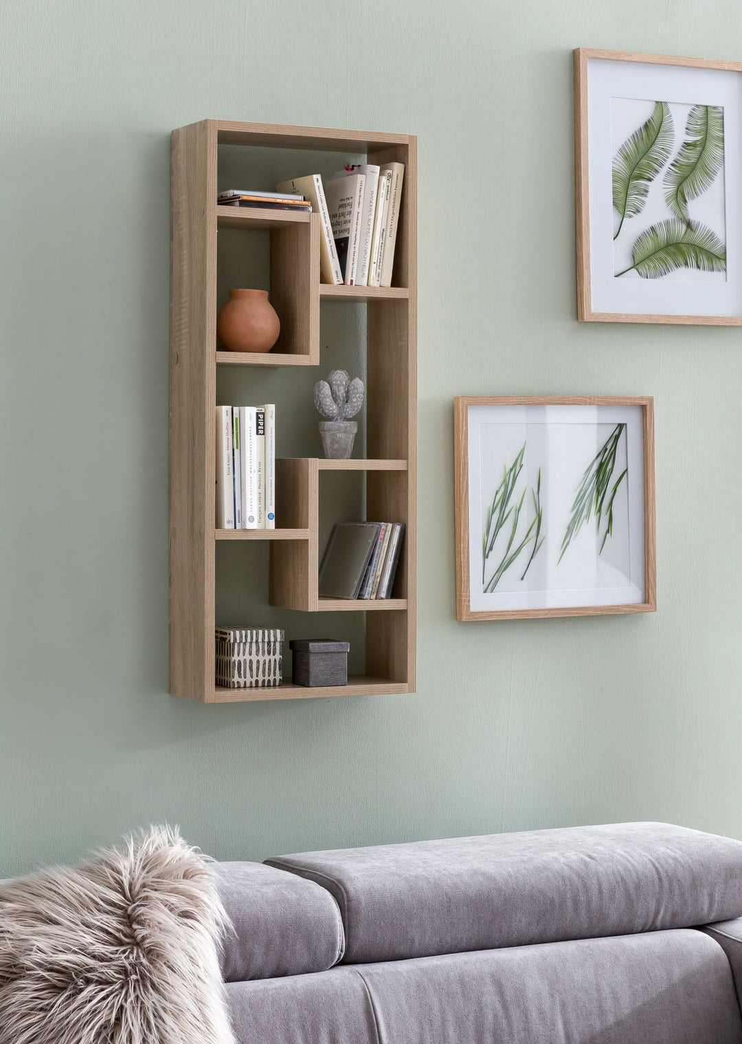Wandregal ITTER_ Modernes Design_ Vielseitige Verwendung_ Spanplattenmaterial_ Verschiedene Farboptionen - KADIMA DESIGN_Farbe_ Beige_ Größe_ 36x15x90 cm_