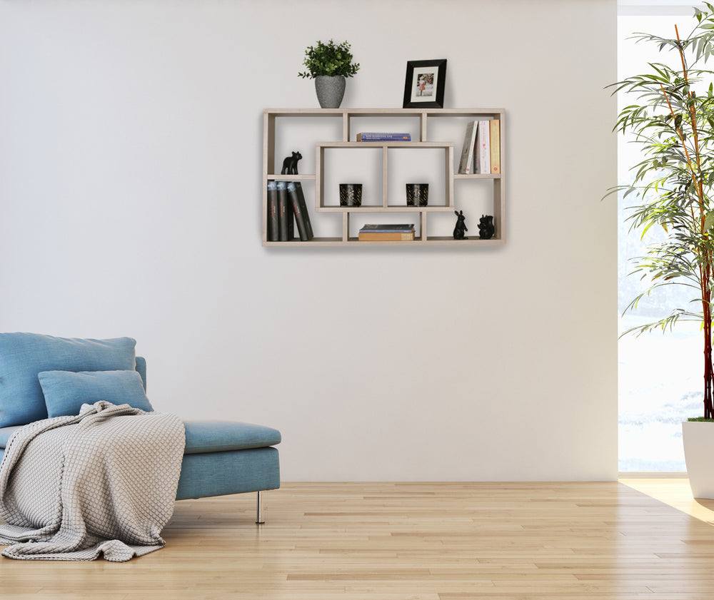 Wandregal RUR_ Modernes Design_ MDF_ 85x47.5x16 cm_ melaminharzbeschichtet - KADIMA DESIGN_Farbe_ Beige_ Größe_ 85x16x48 cm_